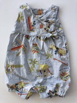 Disney baby girl nautical Hawaii romper 6-12 months