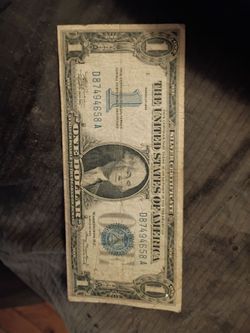 1934 hard to find $1 silver certificate funny back