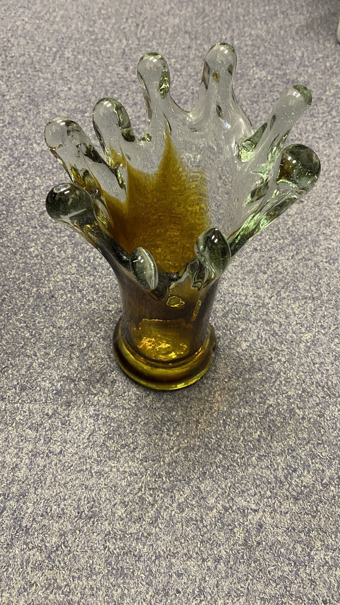 Hand Blown Amber Glass Vase
