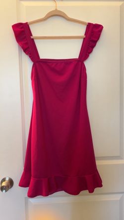 Ruffle Trim Cut Out Backless Dress/ Vestido Con Olanes  & Espalda Abierta