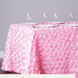 rose pink satin tablecloth or backdrop