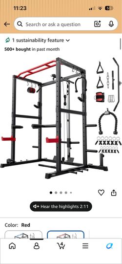 Power rack w/attachments and weights