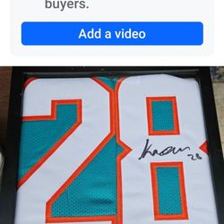 Miami Dolphin Signed Jersey In Case