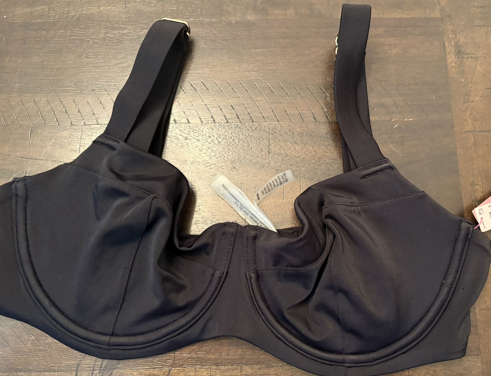 NWT Victoria's Secret SWIM Essential Wicked Bikini Top Solid Black Size 36D