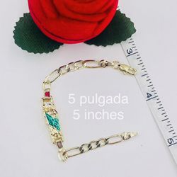 Pulsera San Judas Tadeo Oro Laminado 14k  Para Bebés