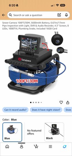 100 ft sewer line camera