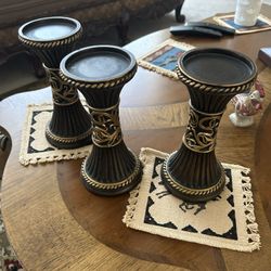 3 Ashley Candle Holders