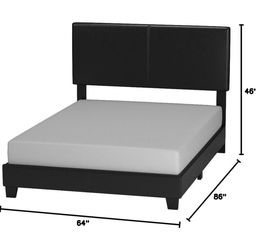 Queen Size Upholstered Headboard Footboard Frame