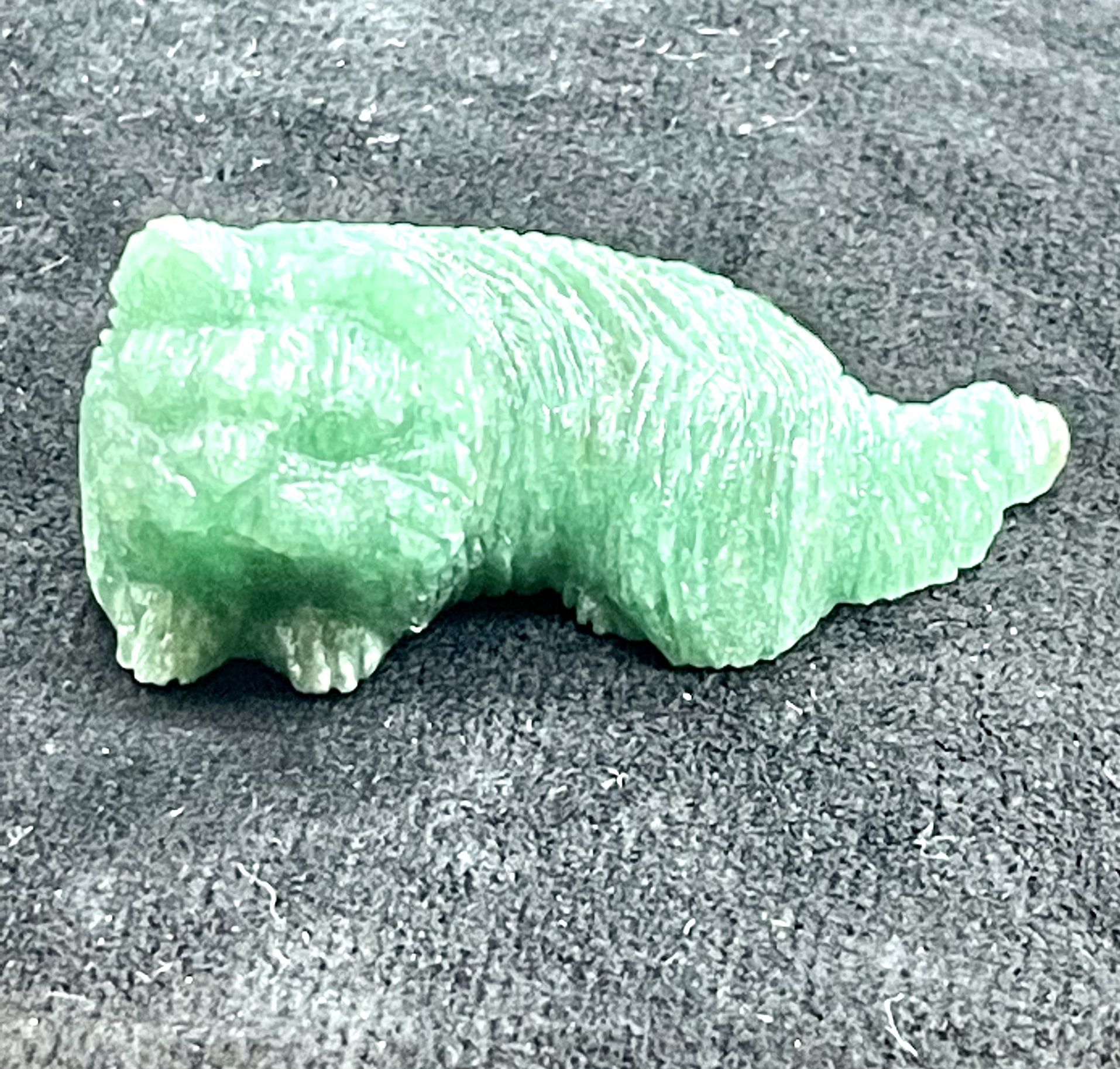 Carved Green Stone Cat