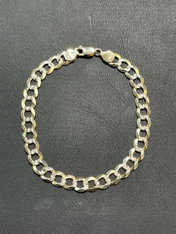 14KT Yellow Gold Diamond Cut Curb Link Bracelet