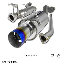 Tuning Stainless Steel Catback Exhaust System w/Burnt Tip Compatible with 2006-2011 Honda Civic 4Dr Sedan