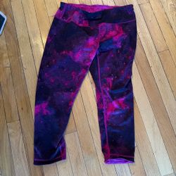 Galaxy Print Cropped Leggings reversible