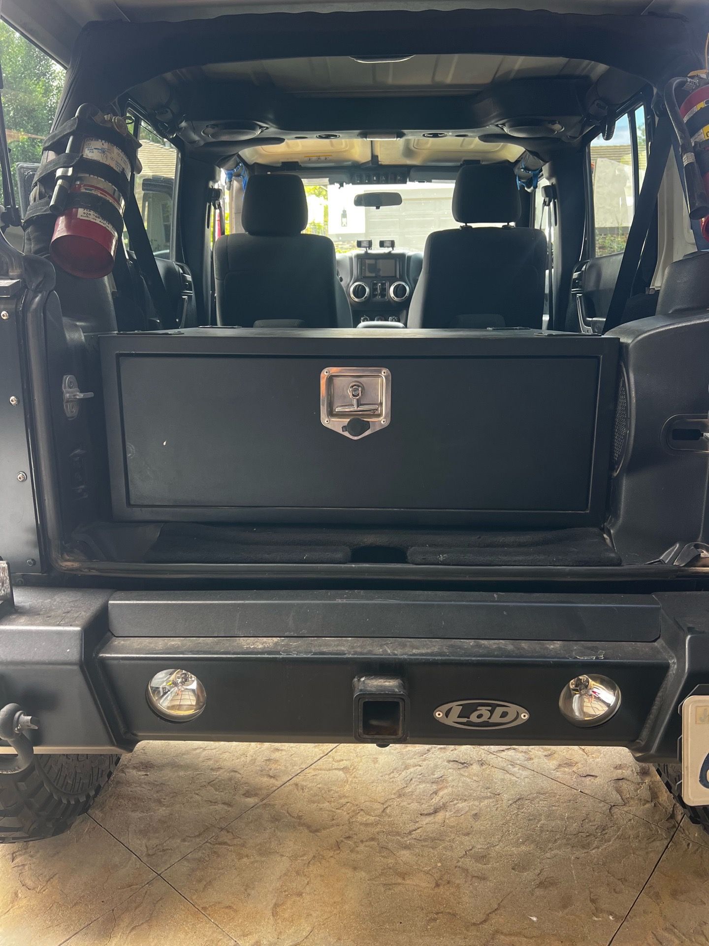 Smittybilt Security Storage Vault; Rear Lockable Storage Box (07-25 Jeep Wrangler JK & JL)