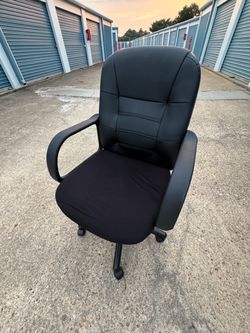 Black leather office chair