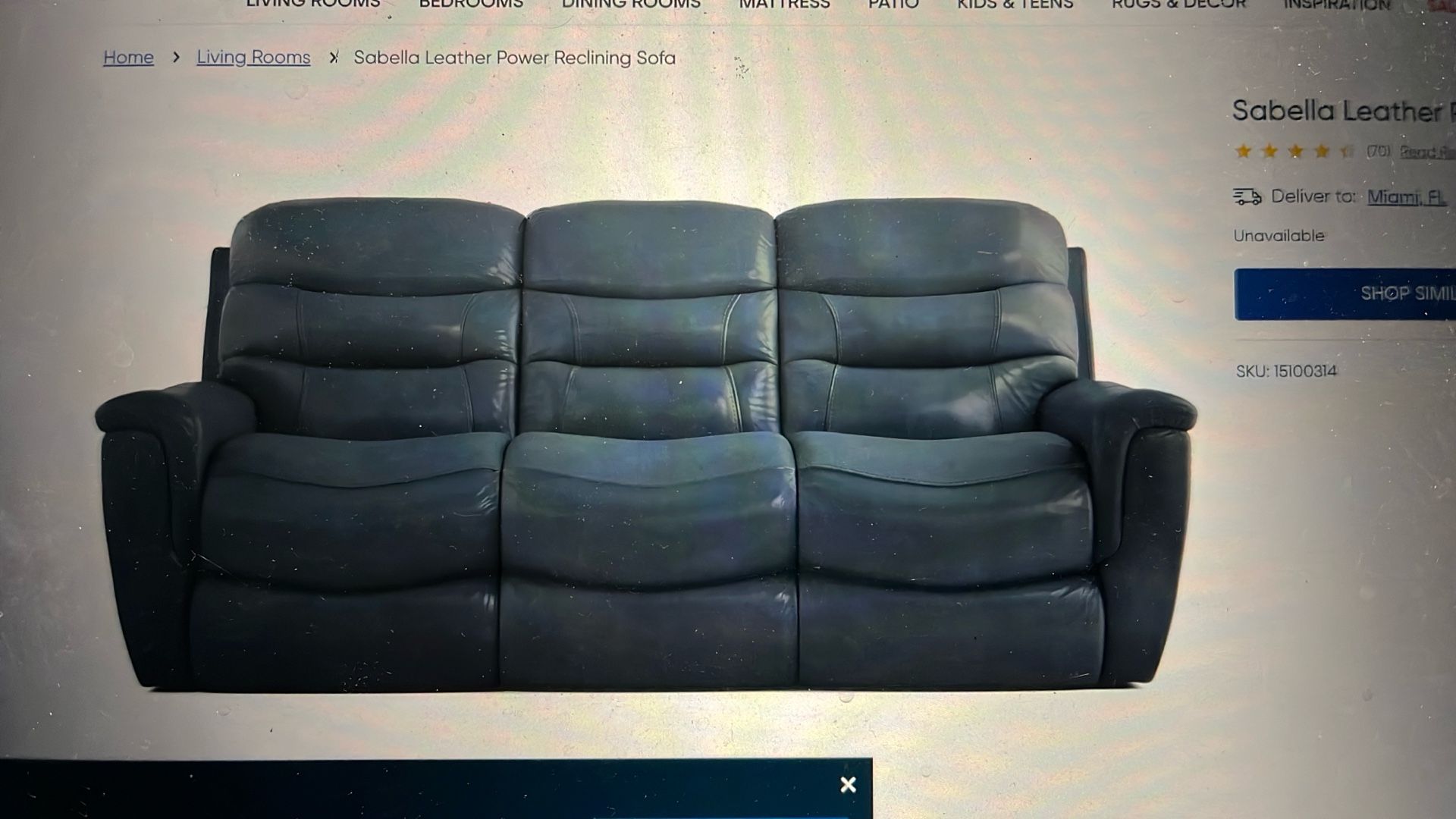 Brand New Pure Leather power Reclining sofa