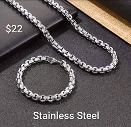 Stainless Steel Necklace with Bracelet