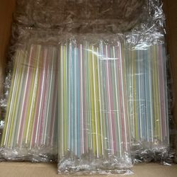 Clear Stripped Boba Straw 