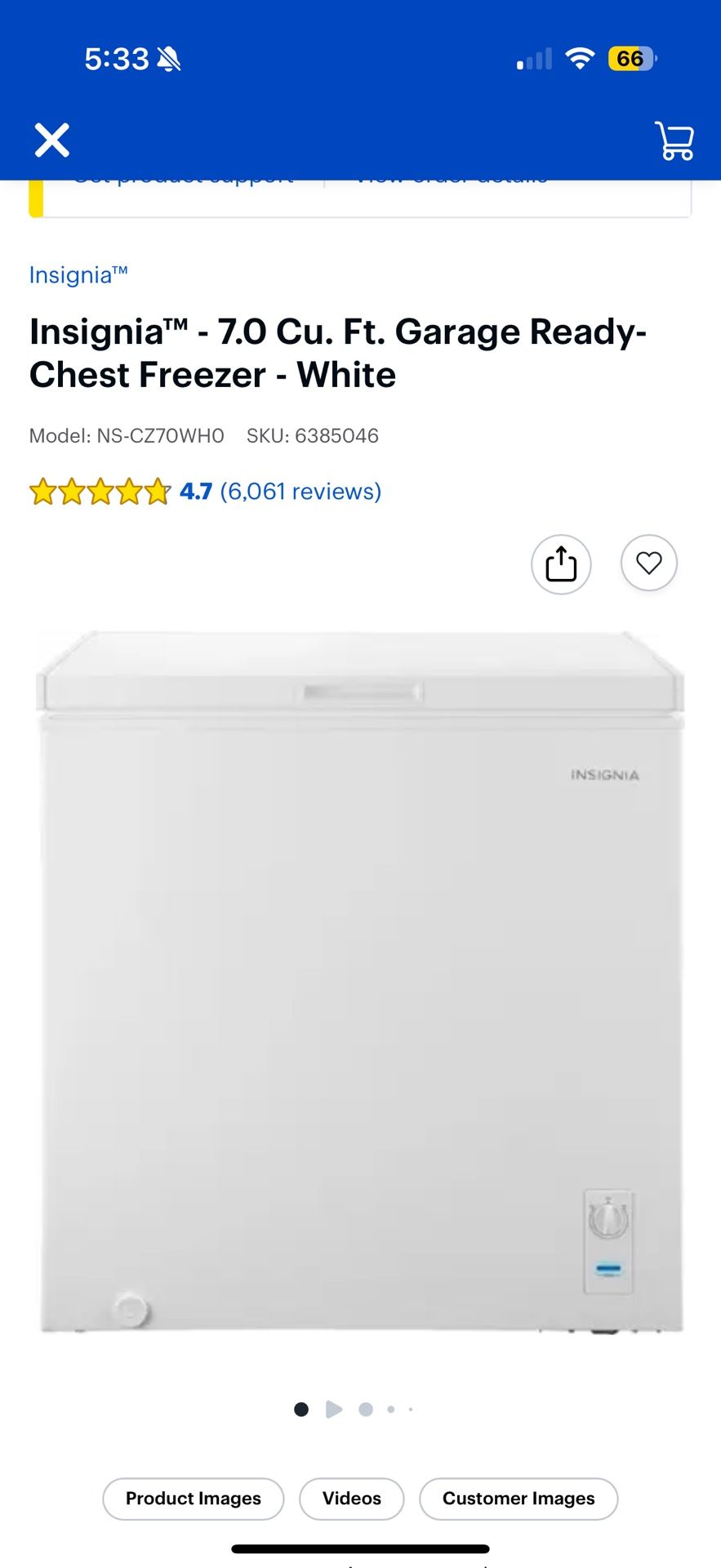 7.0 Cu. Ft. Garage Ready-Chest Freezer - White