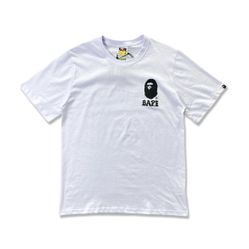 Bape White Short Sleeve T-Shirt With Ape Head Logo