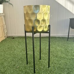 Gold Plant Holder Pot