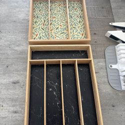$5 for 2 Utensil drawer holder wood