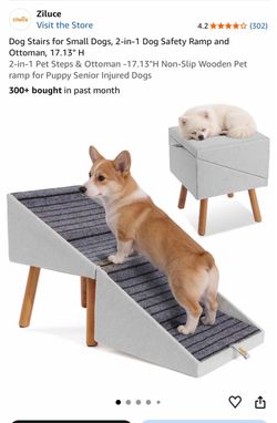 Ziluce 2-in-1 Dog Safety Ramp and Ottoman. BRAND NEW.