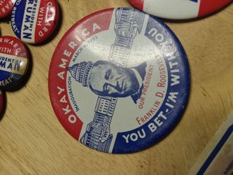 Franklin D Roosevelt Political Buttons