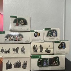 Department 56 Dickens Village Lot – 9 Sets w/ Boxes – Busy Day in Town, Family Tradition + More