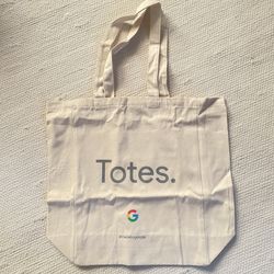 NWOT Google Medium Cotton Canvas Tote Bag