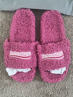 Pink Balenciaga slides