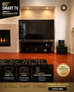 80-Inch Smart TV with Stand and Subwoofer