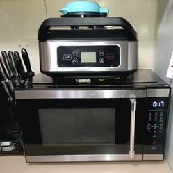Mini Waffle Maker, Panini Maker, And Microwave 