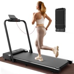 Iscooter2-in-1 Folding Treadmill with Handrails