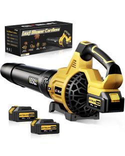 Brand new!GEVEELIFE Leaf Blower Cordless, 650CFM & 3 Speed Levels, Electric Cordless Leaf Blower with 2 * 5.0Ah Battery Powered, Blowers for Lawn Care