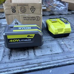 ryobi 6ah battery and fast charger new