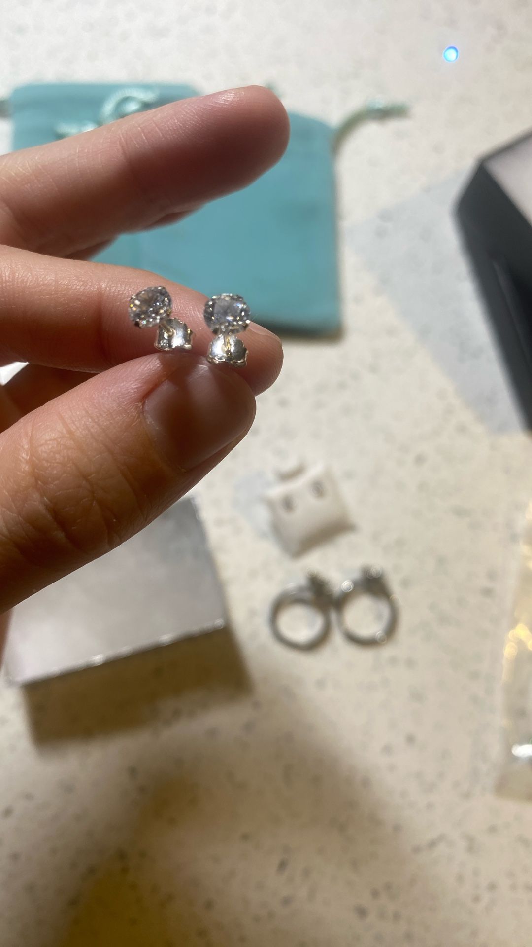 Genuine 1ct Diamond Earrings My Dog Needs X-rays