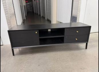 Black Mid-Century Modern TV Stand / Media Console