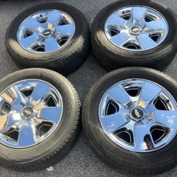 20” Chrome Chevy Silverado Tahoe Avalanche GMC Yukon Sierra Denali Escalade Factory OEM Wheels Rims Tires 20 inch
