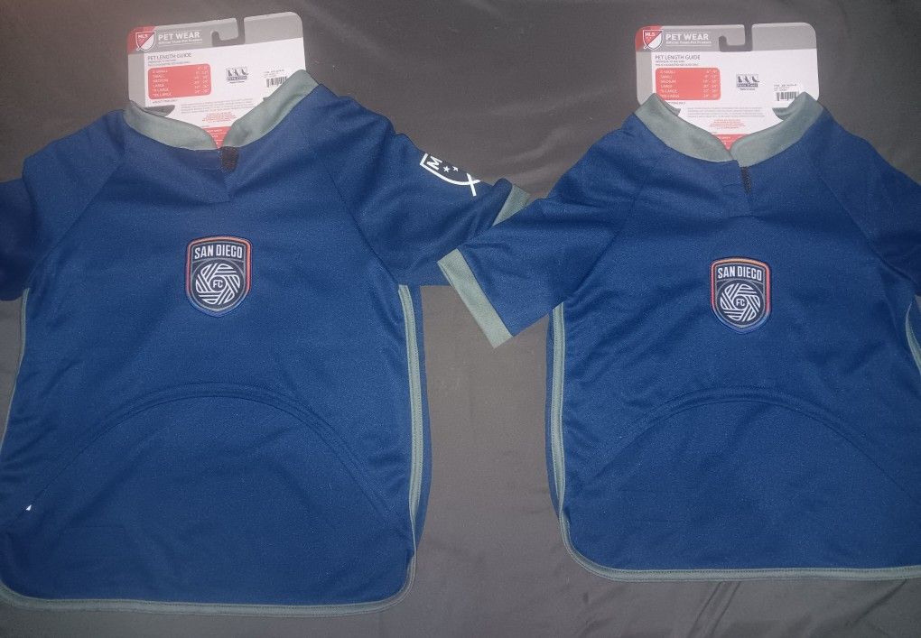 New XL & L San Diego FC Pet Jerseys 