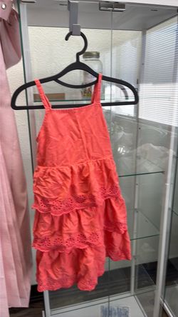 Coral Tiered Eyelet Sundress