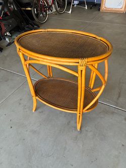 bamboo and rattan bar table