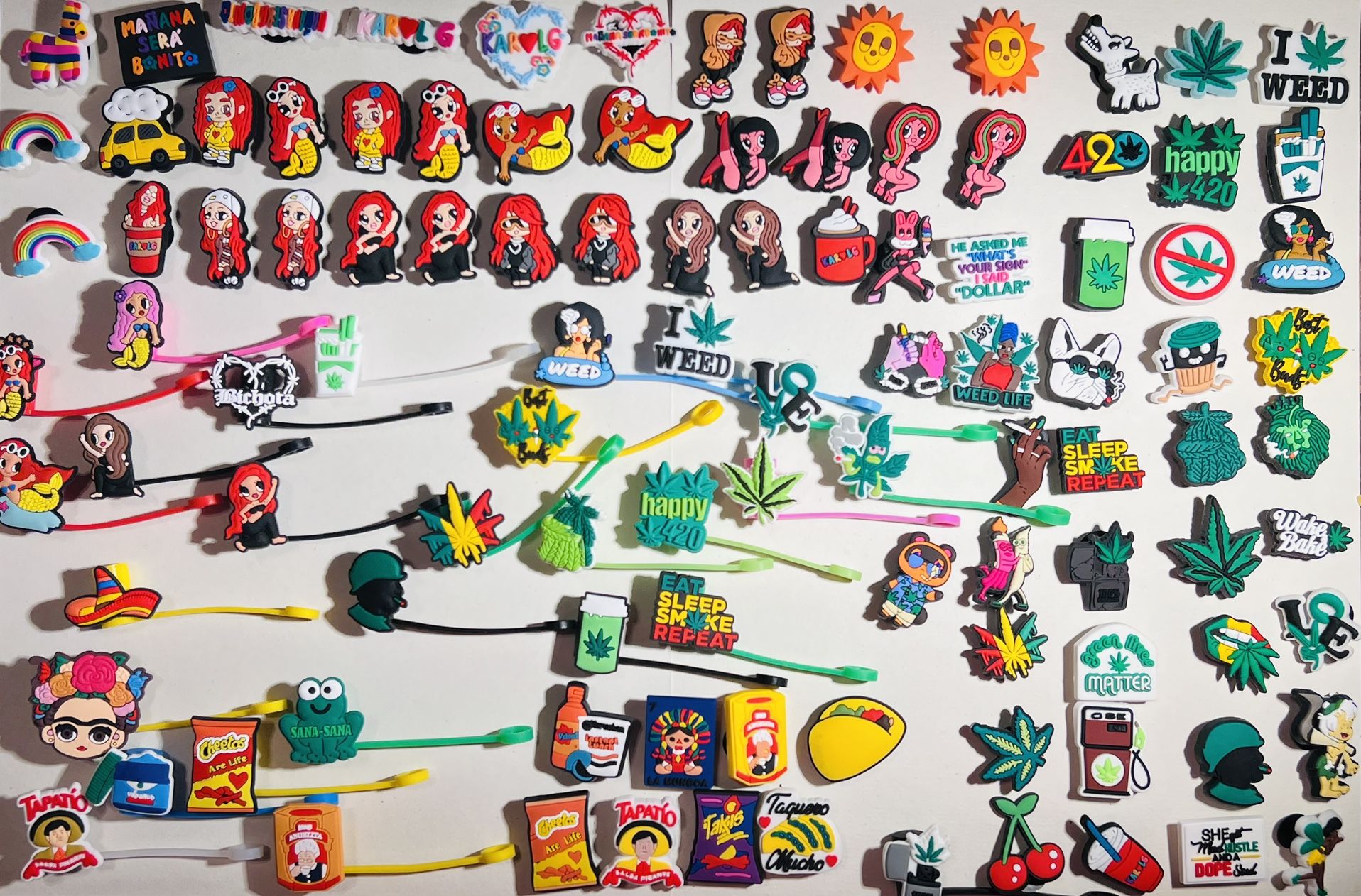 Straw Toppers and Croc Charms