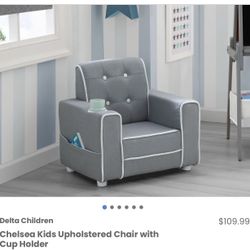 Upholstered Chair with Cupholder for Toddler/Baby