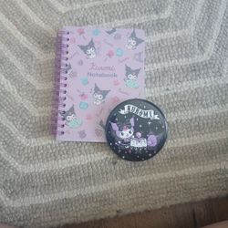 Kuromi Notebook And Pin 
