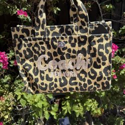 Coach Cargo Canvas Leopard Print Tote Bag