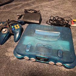 Nintendo Ice Blue 64 n64 video game console system