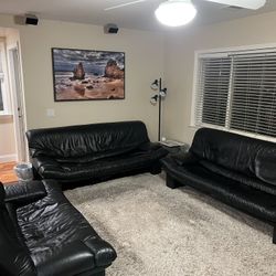 3 Black Couches
