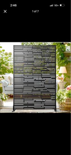72" H Metal Privacy Screen Outdoor Room Divider Freestanding