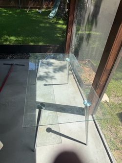 Glass table.