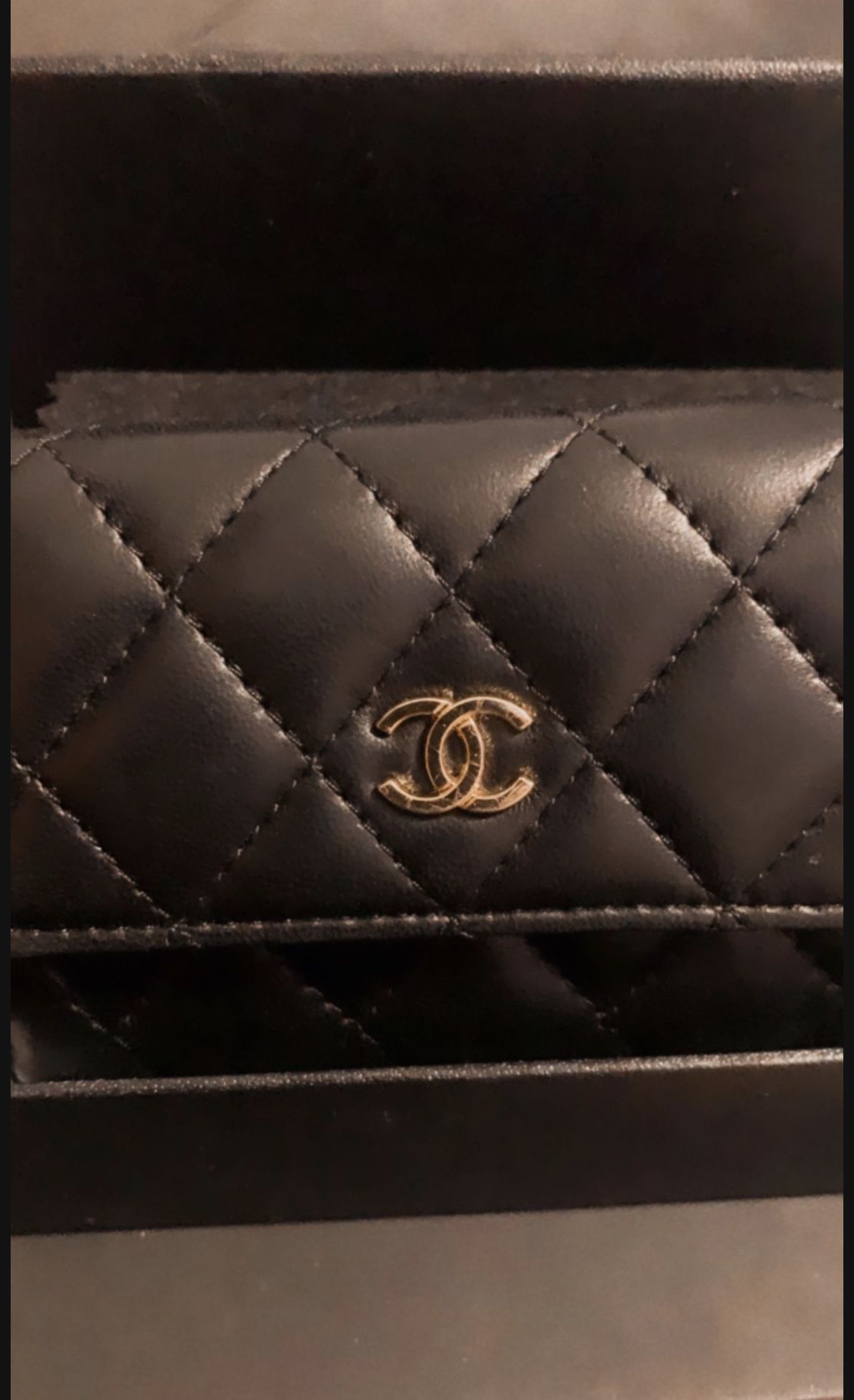chanel leather wallet